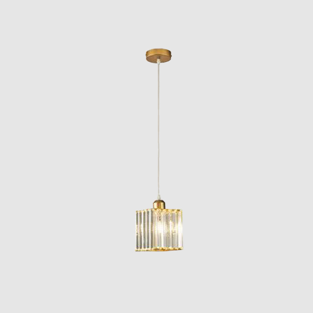 Vina Modern Cluster Cylinder Glass Pendant Light, Black/Gold 16