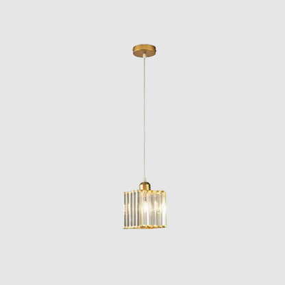 Vina Modern Cluster Cylinder Glass Pendant Light, Black/Gold 16