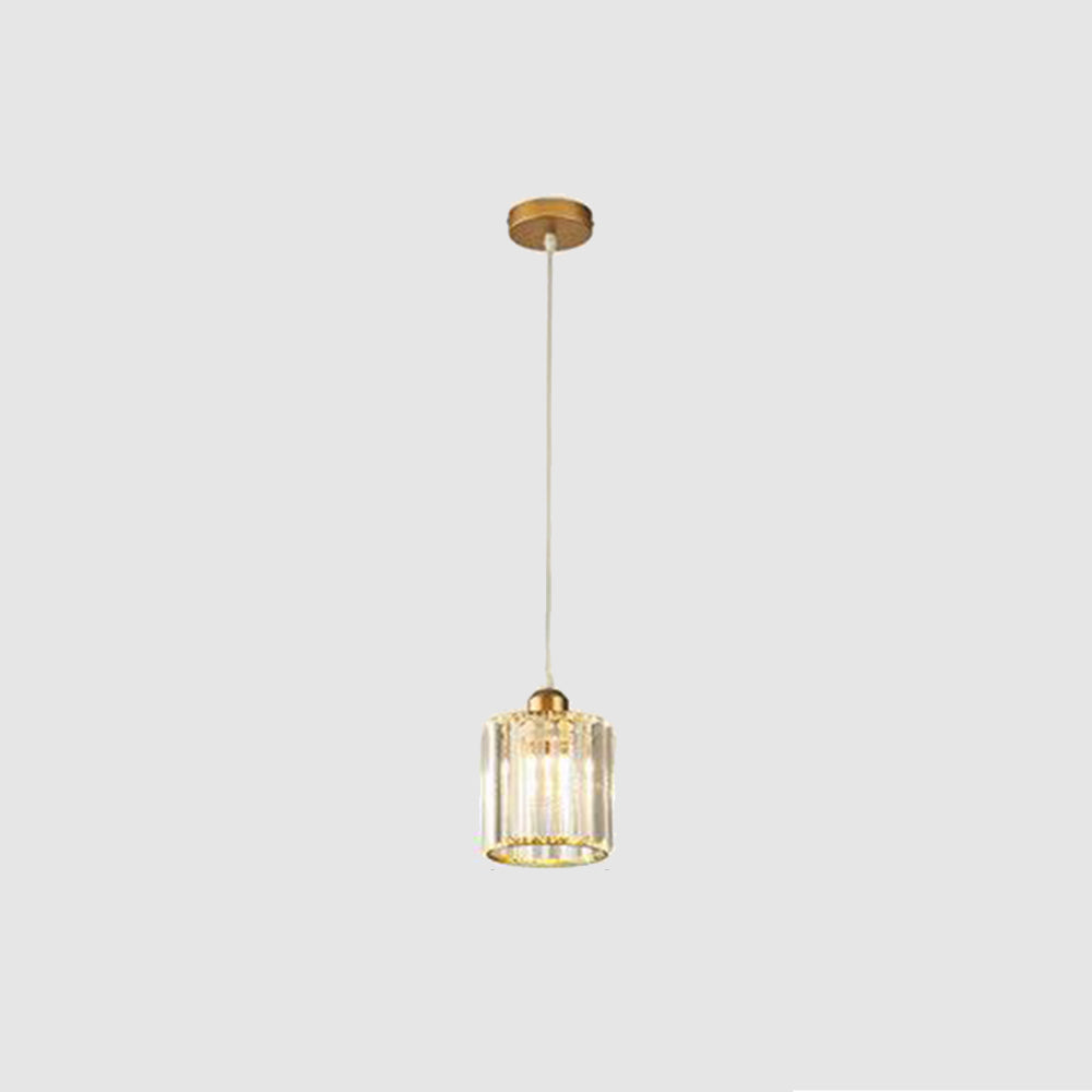 Vina Modern Cluster Cylinder Glass Pendant Light, Black/Gold 0