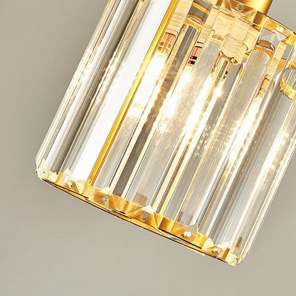 Vina Modern Cluster Cylinder Glass Pendant Light, Black/Gold 4