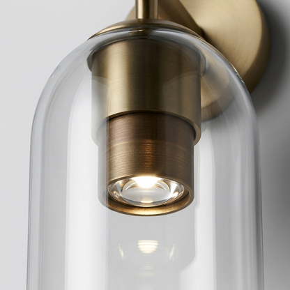Elara Haus Industrial Glass Tubular Sconce