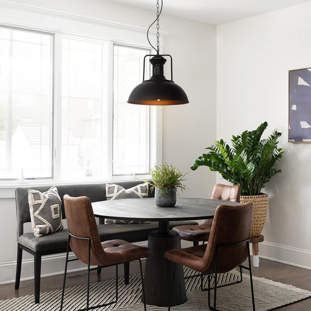 Modern Industrial Single Dome Pendant Light 5