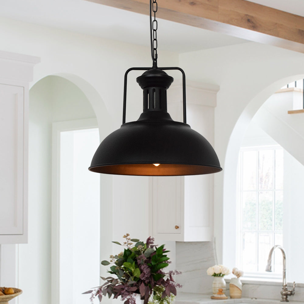 Modern Industrial Single Dome Pendant Light 6