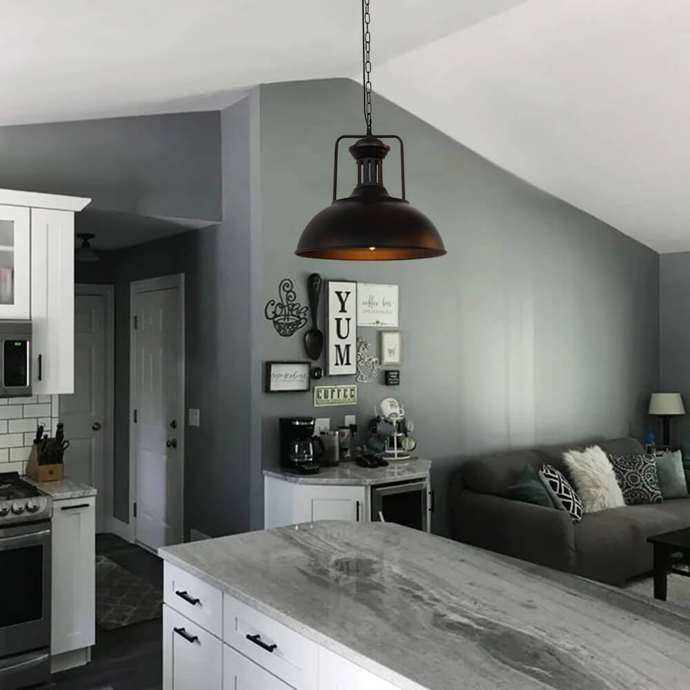 Modern Industrial Single Dome Pendant Light 7