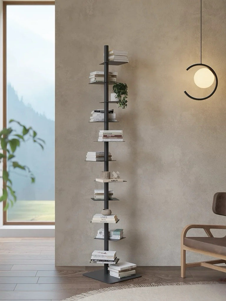 Modern Metal Vertical Shelf – Plant Stand, Bookshelf, Display Shelf Minimalist Metal Tree Book Tower 0