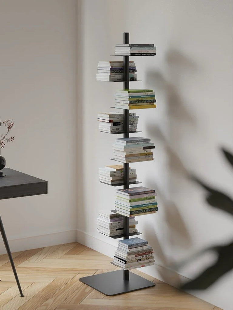 Modern Metal Vertical Shelf – Plant Stand, Bookshelf, Display Shelf Minimalist Metal Tree Book Tower 3