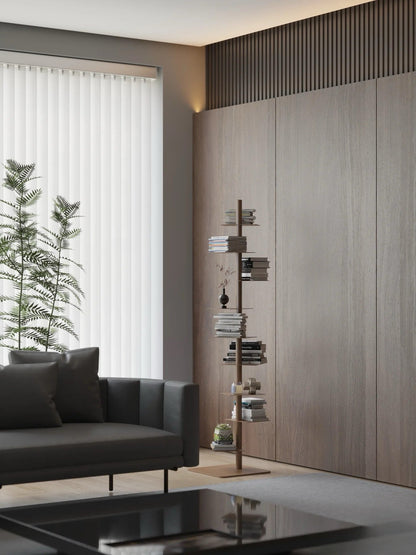 Modern Metal Vertical Shelf – Plant Stand, Bookshelf, Display Shelf Minimalist Metal Tree Book Tower 6