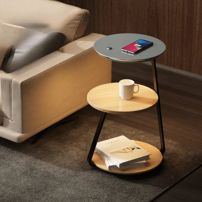 Modern bedside table with built-in LED lamp 11