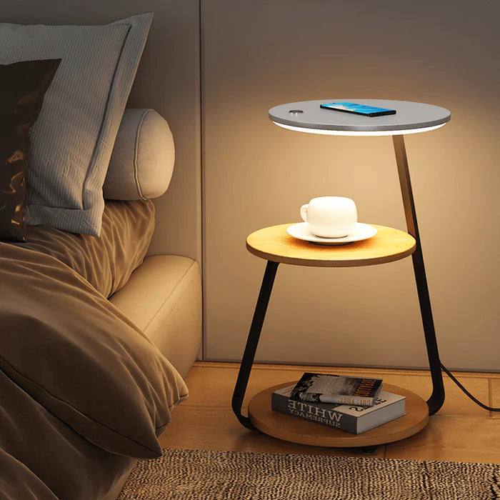 Modern bedside table with built-in LED lamp 7