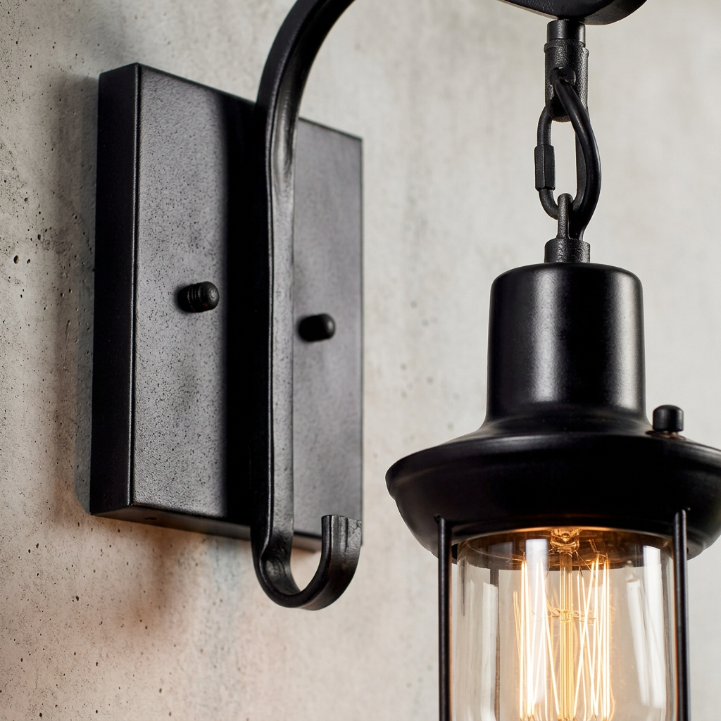 Elara Haus Iron Lantern Wall Sconce
