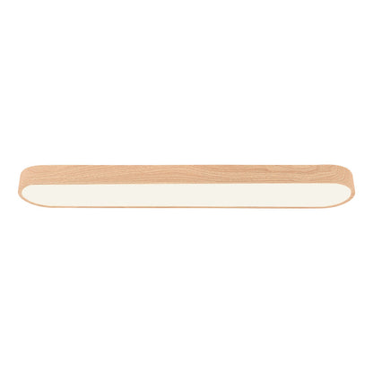 Nordic 1-Light Oval Shape Led Ceiling Flush Mount With Wood Accent 9