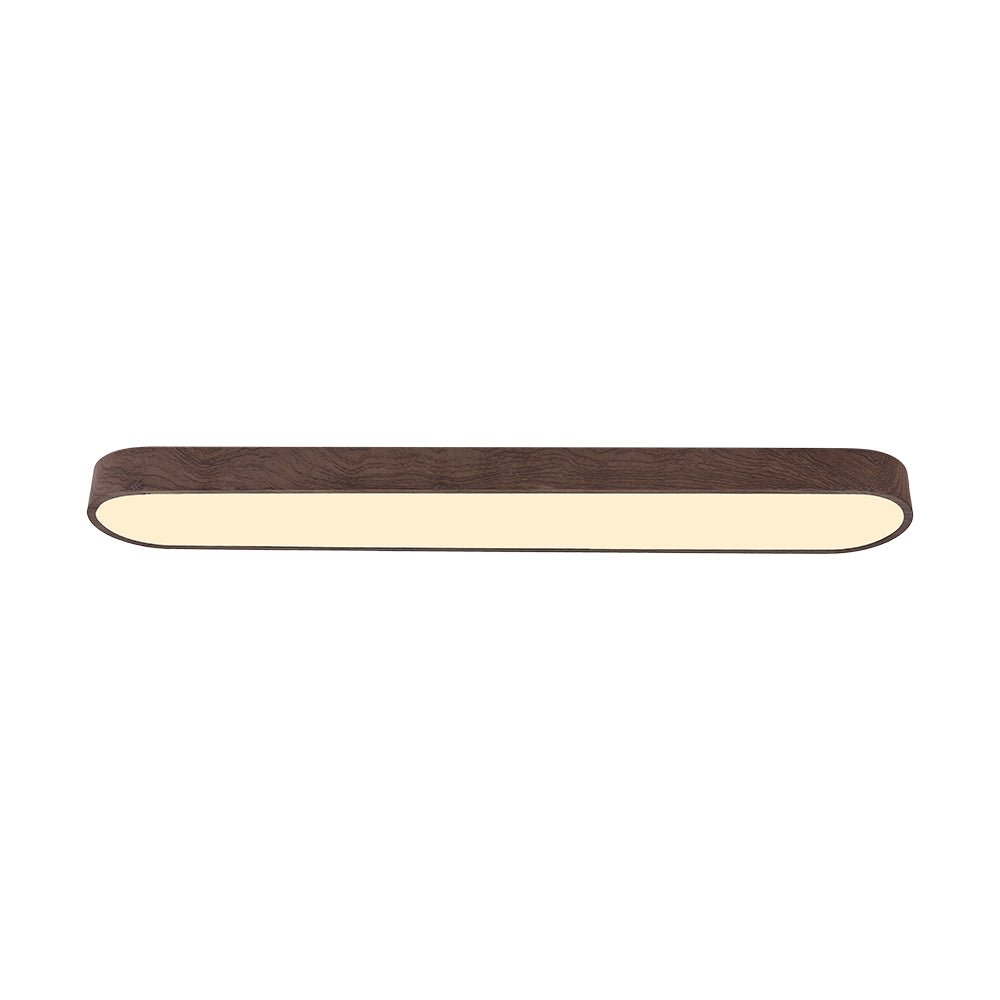 Nordic 1-Light Oval Shape Led Ceiling Flush Mount With Wood Accent 5