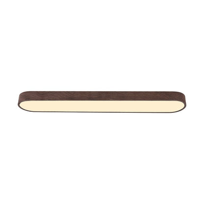 Nordic 1-Light Oval Shape Led Ceiling Flush Mount With Wood Accent 5