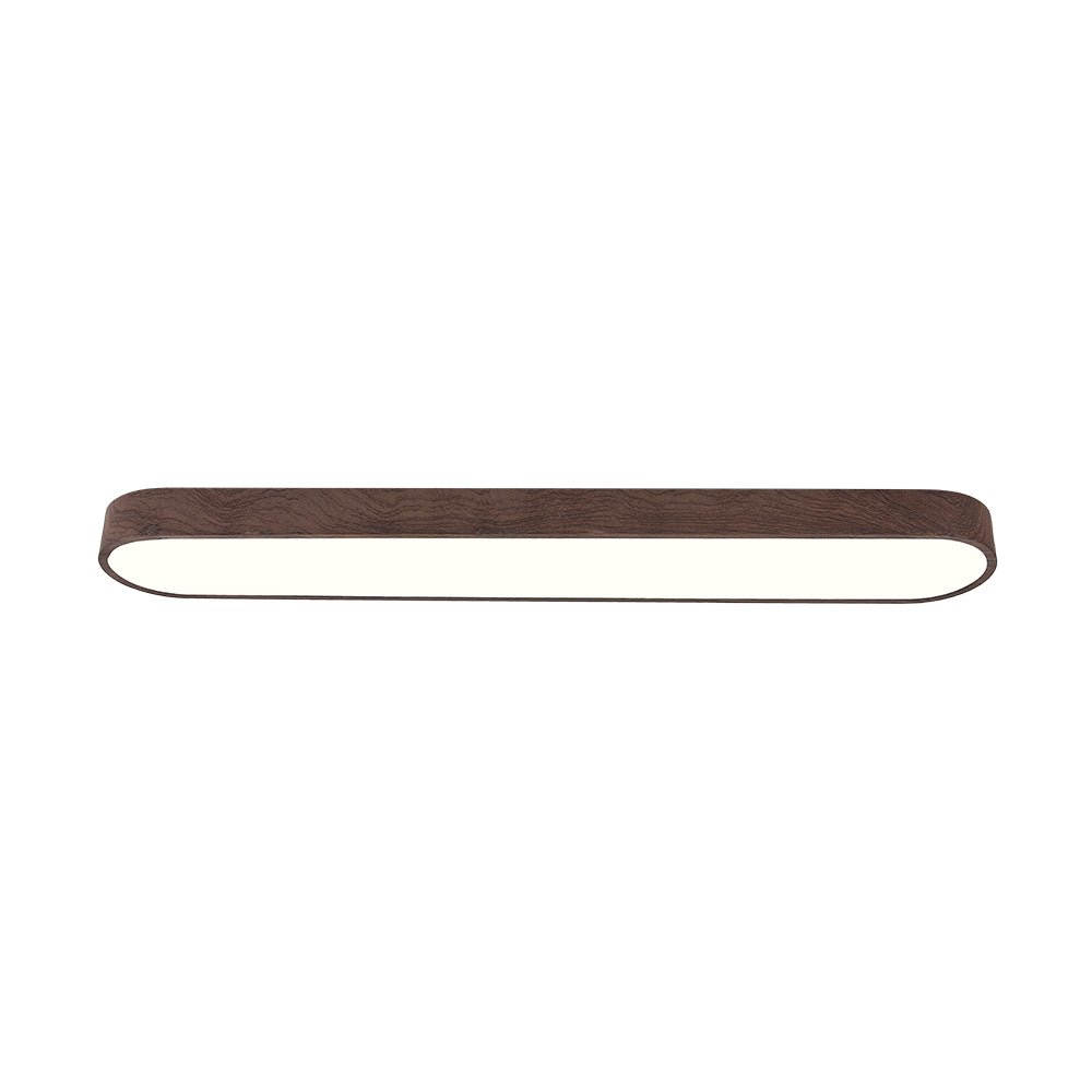 Nordic 1-Light Oval Shape Led Ceiling Flush Mount With Wood Accent 6