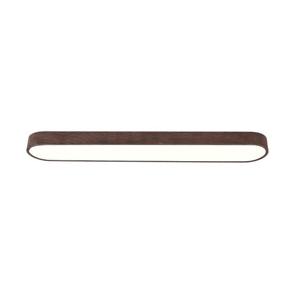 Nordic 1-Light Oval Shape Led Ceiling Flush Mount With Wood Accent 6