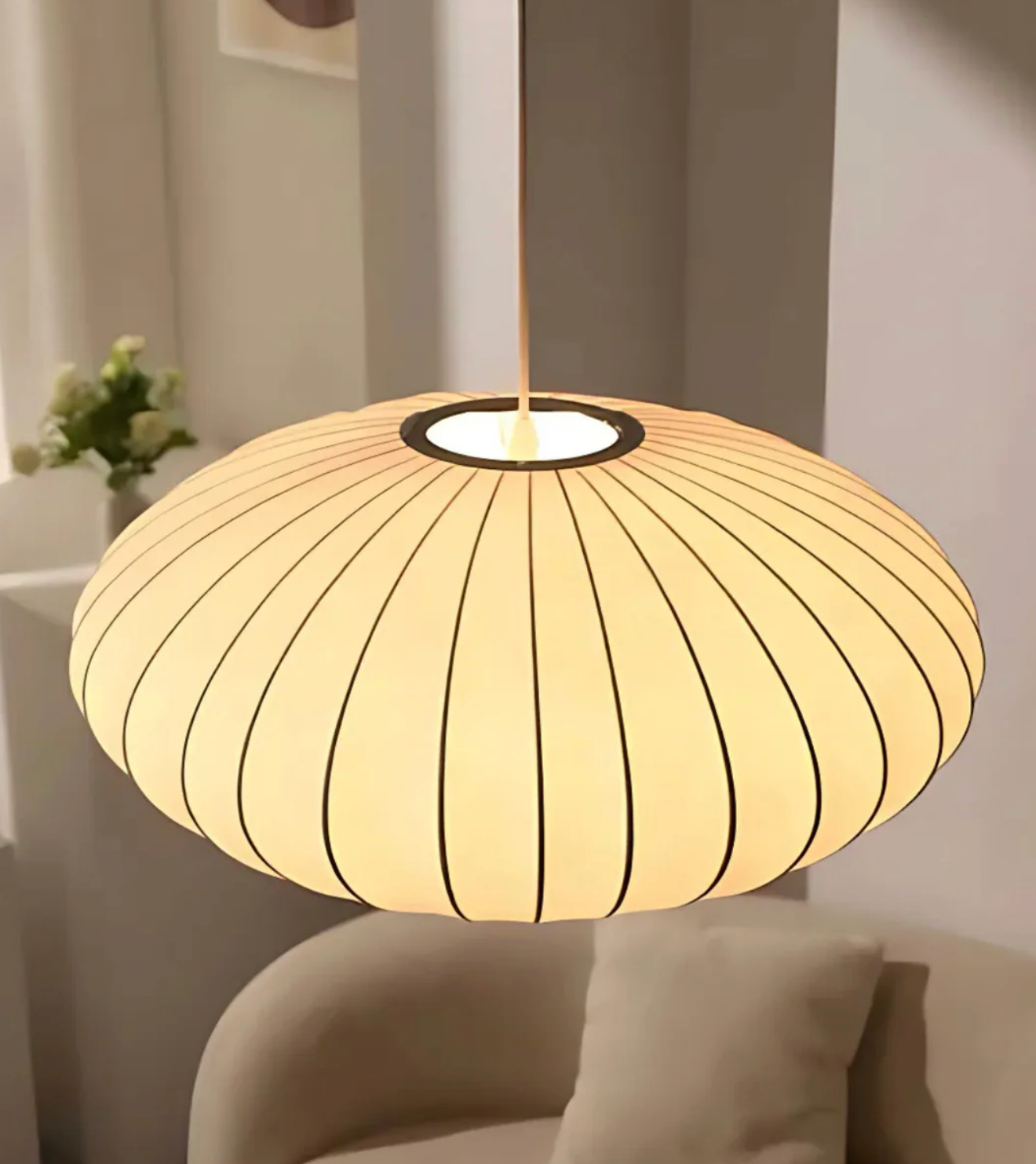 Japandi style pendant lamp – oriental paper lampshade for living room and bedroom 0