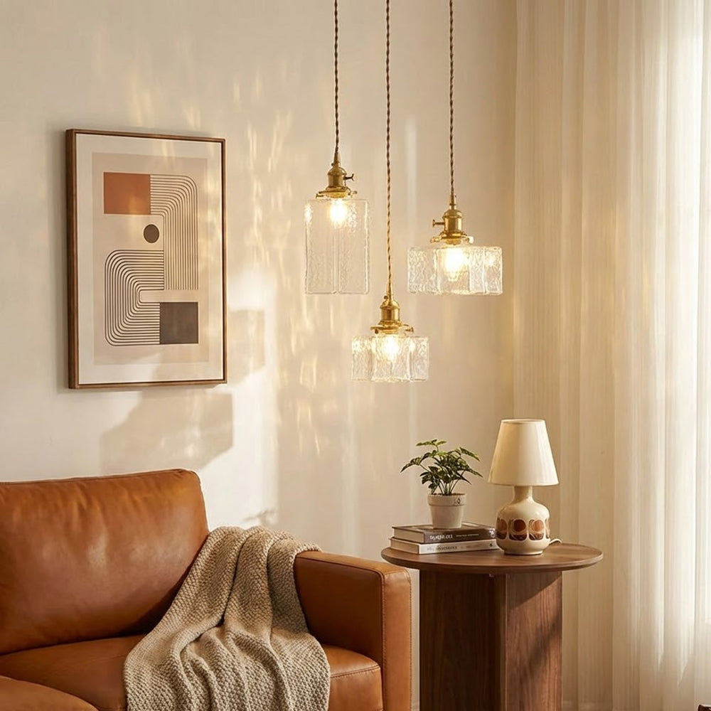 Jewel Glass Brass Pendant Light 4