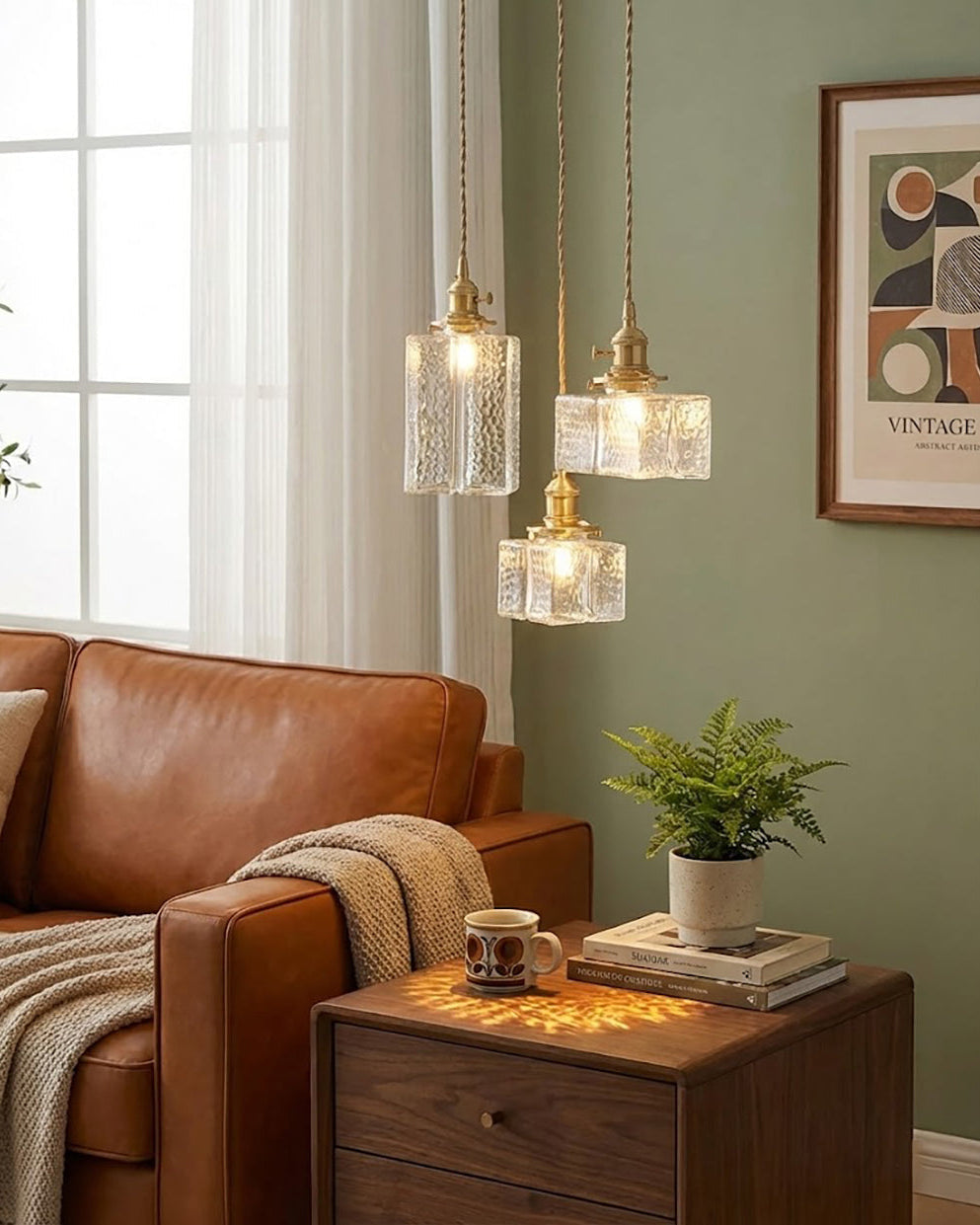 Jewel Glass Brass Pendant Light 5
