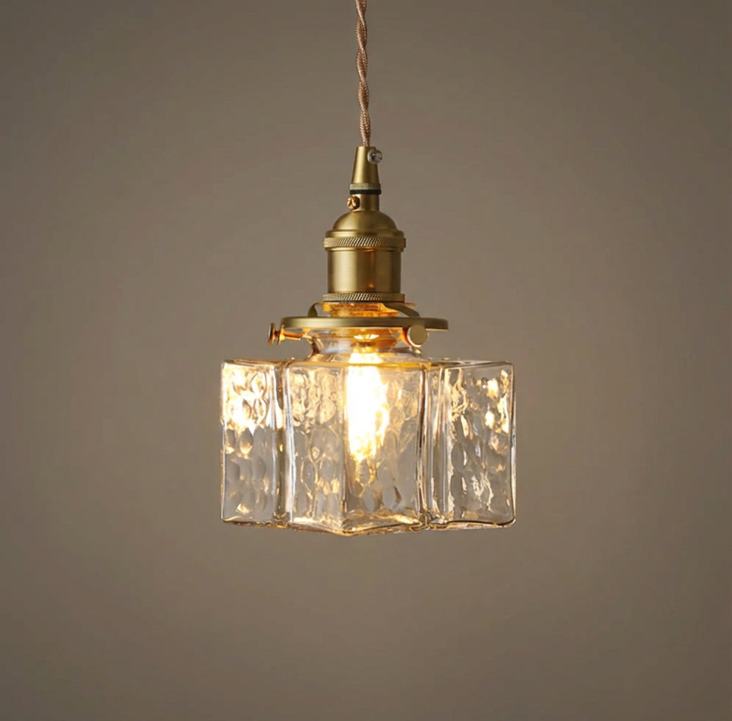 Elara Haus Jewel Glass Pendant - Modern Brass & Faceted Light