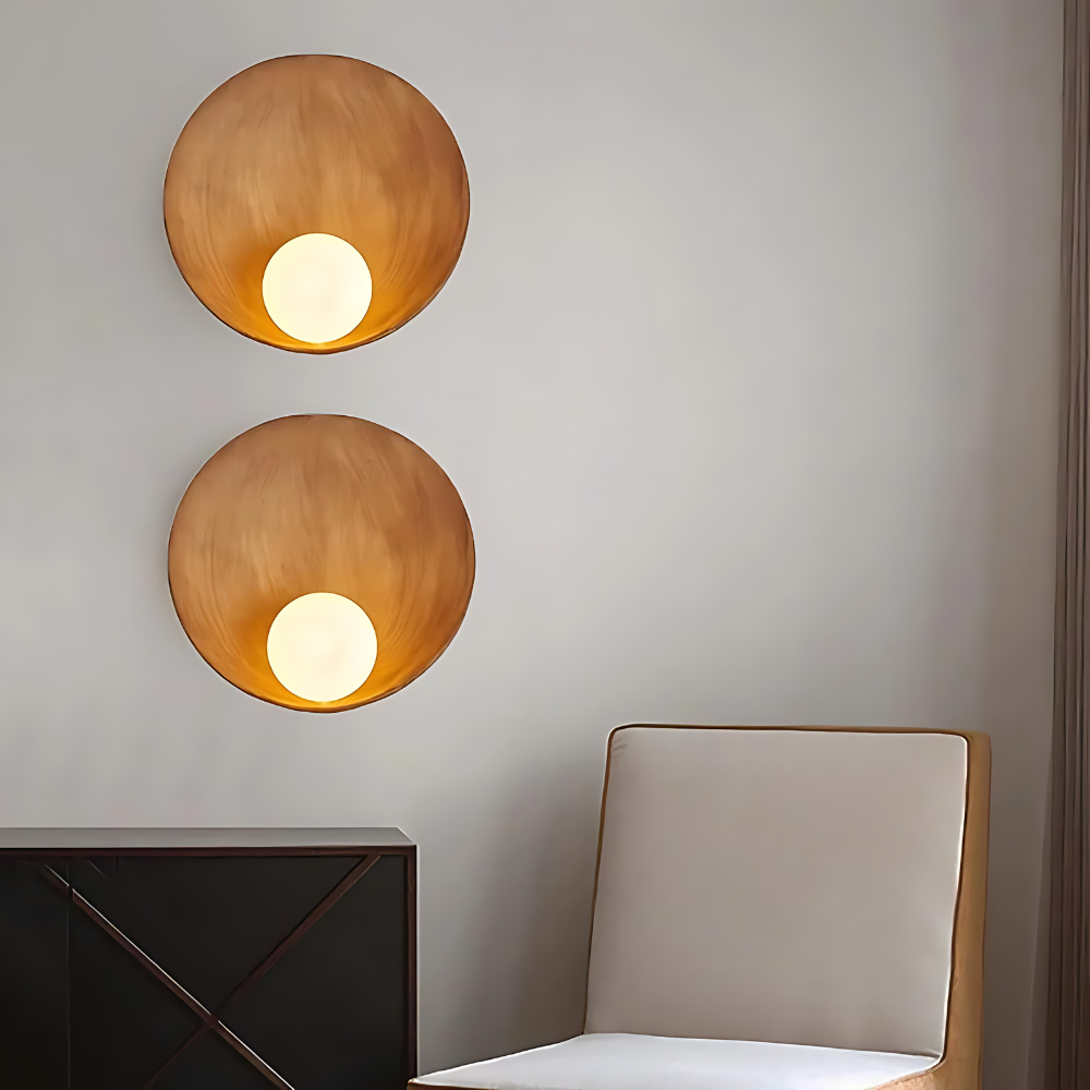 Serenity Modern Resin Japandi Metal Wall Lamp 2