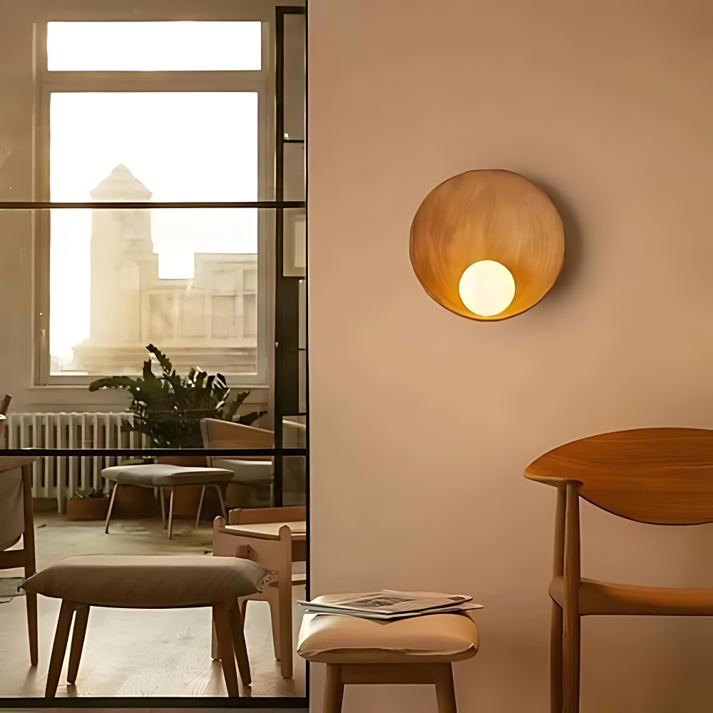 Serenity Modern Resin Japandi Metal Wall Lamp 3