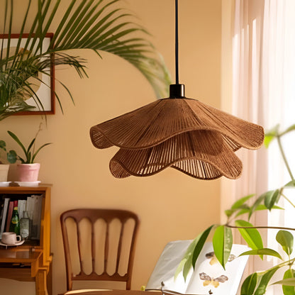 Cape Points Boho Natural Jute Fiber Pendant Light 8