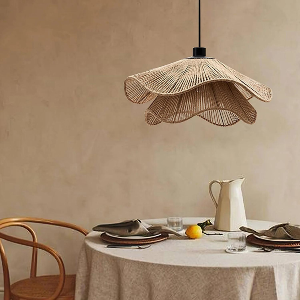 Cape Points Boho Natural Jute Fiber Pendant Light 3