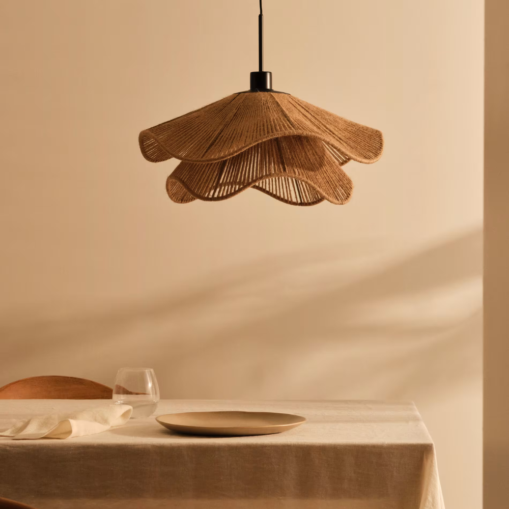 Cape Points Boho Natural Jute Fiber Pendant Light 4