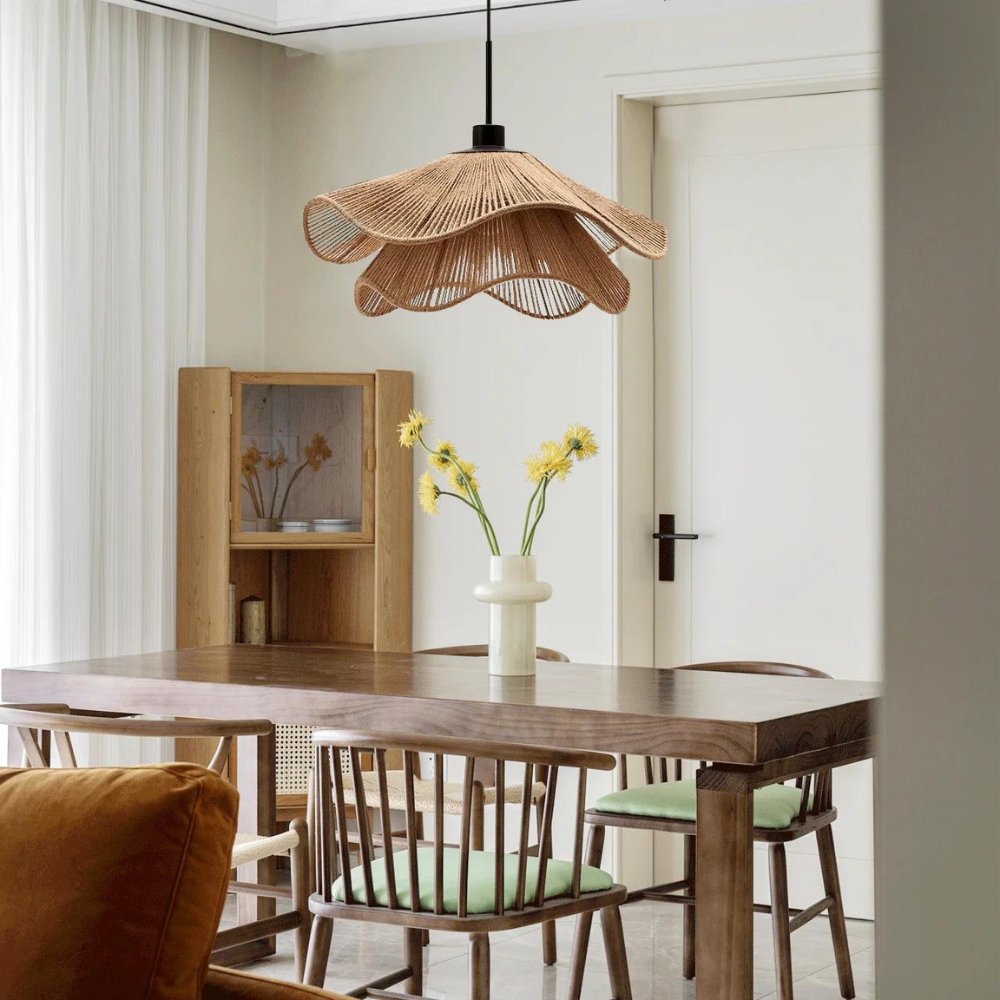 Cape Points Boho Natural Jute Fiber Pendant Light 6
