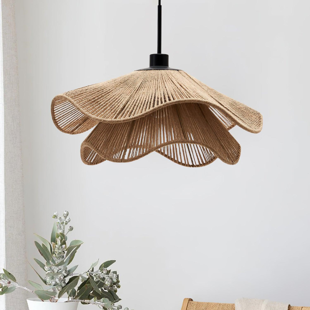 Cape Points Boho Natural Jute Fiber Pendant Light 7