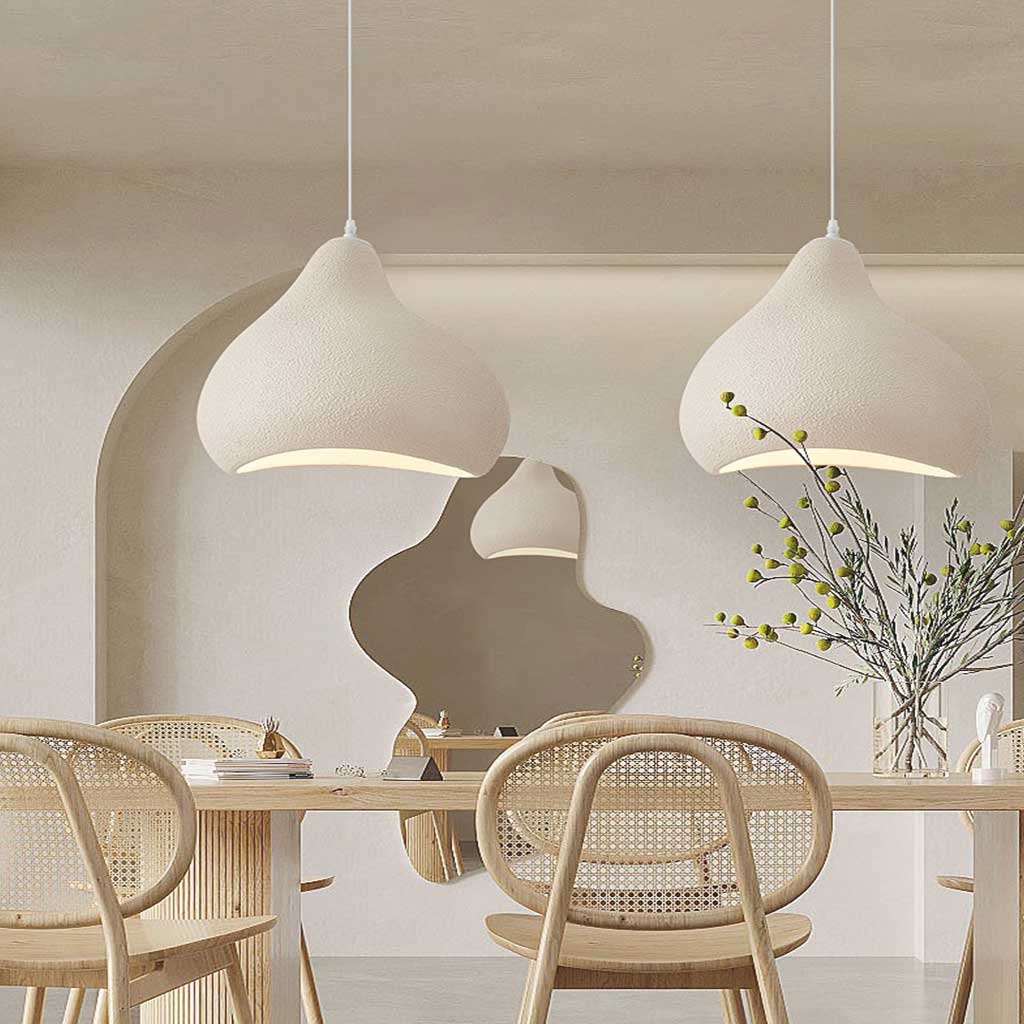 Pendant lamp Japanese Wabi-sabi irregular shape, white / beige 4