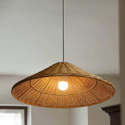 Japandi Artisan Shine Rattan Pendant Light 6