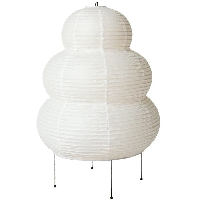 Japanese Wabi Sabi White Rice Paper Table Lamp 0
