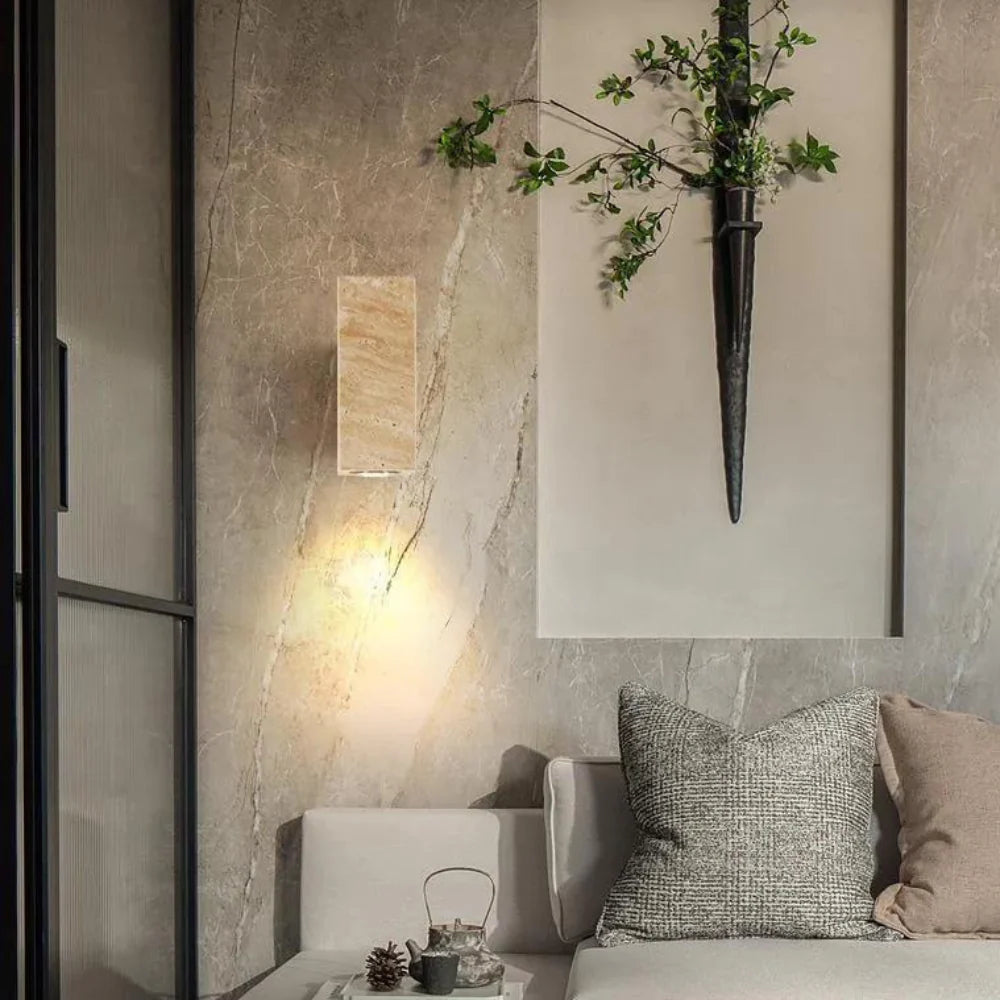 Wabi-Sabi Aura Travertine Wall Light 8