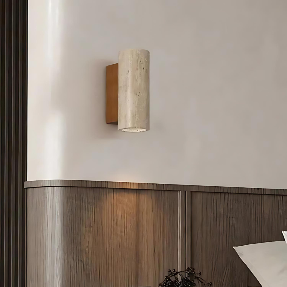 Wabi-Sabi Aura Travertine Wall Light 1