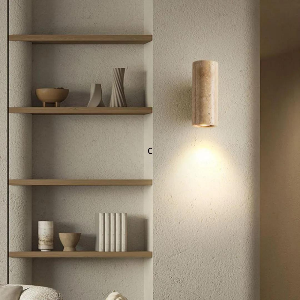 Wabi-Sabi Aura Travertine Wall Light 5