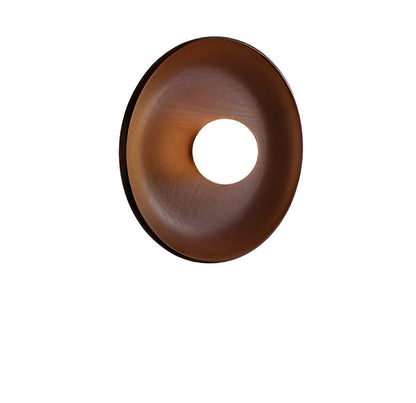 Solid Wood Circle Japandi Wall Light 9