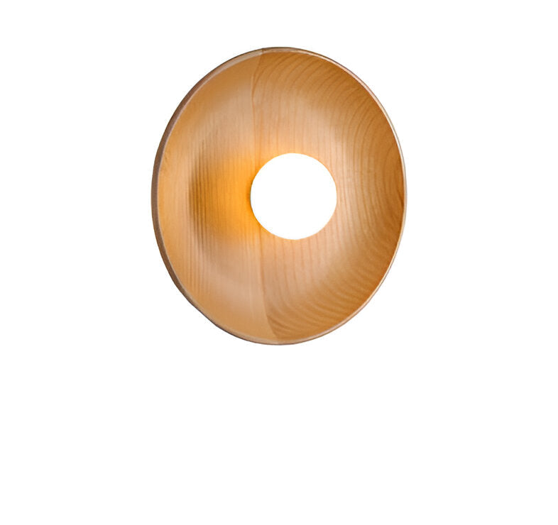 Solid Wood Circle Japandi Wall Light 0