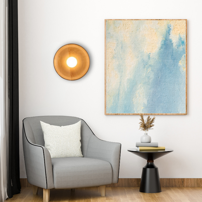 Solid Wood Circle Japandi Wall Light 3