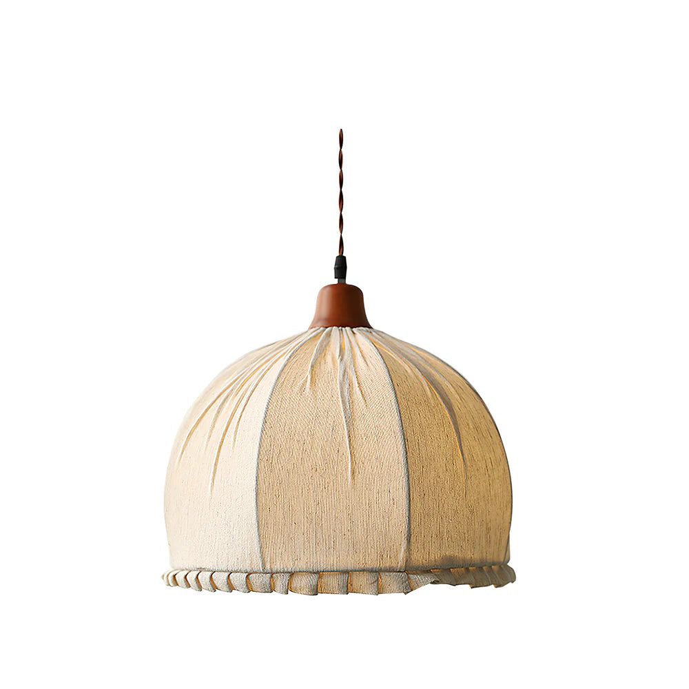 Tally Wood Japandi Linen Pendant Light 0