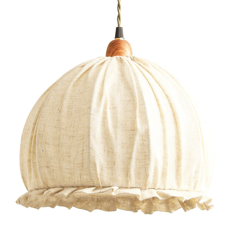 Tally Wood Japandi Linen Pendant Light 1