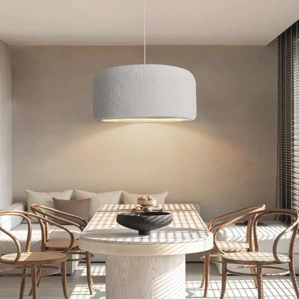 Pendant light minimalist Wabi-Sabi round drum, 3 colors 3