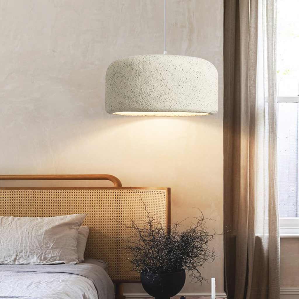 Pendant light minimalist Wabi-Sabi round drum, 3 colors 4