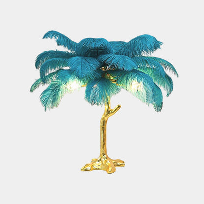 Bedside lamp, decorative tree, ostrich feathers, 3 colors 8