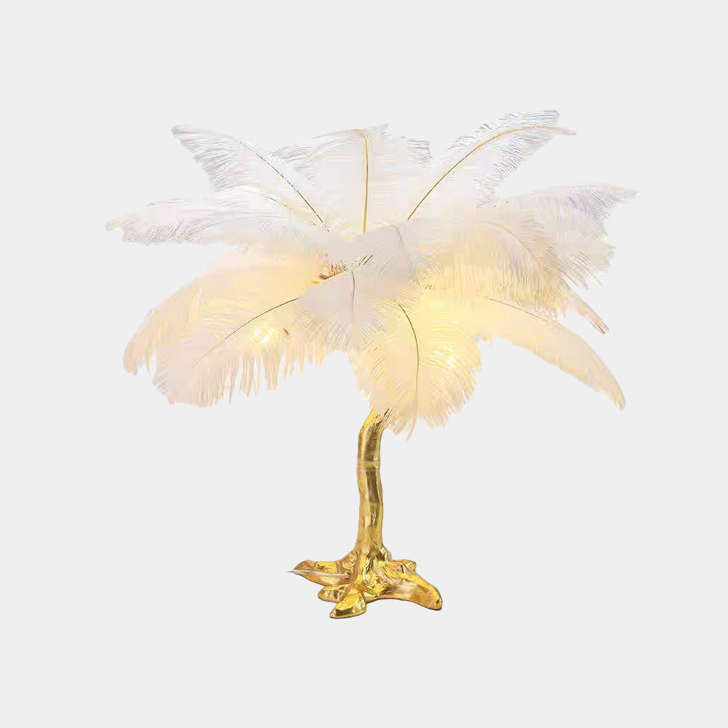 Bedside lamp, decorative tree, ostrich feathers, 3 colors 9