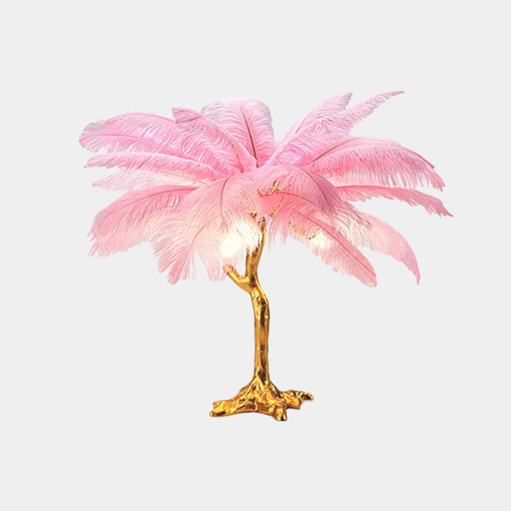Bedside lamp, decorative tree, ostrich feathers, 3 colors 0