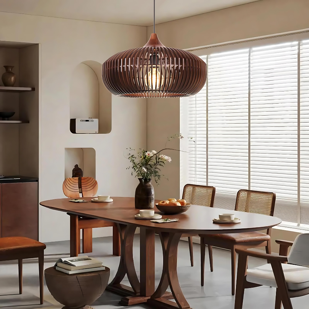 The Halo of Zen Japandi Wood Pendant Light 6