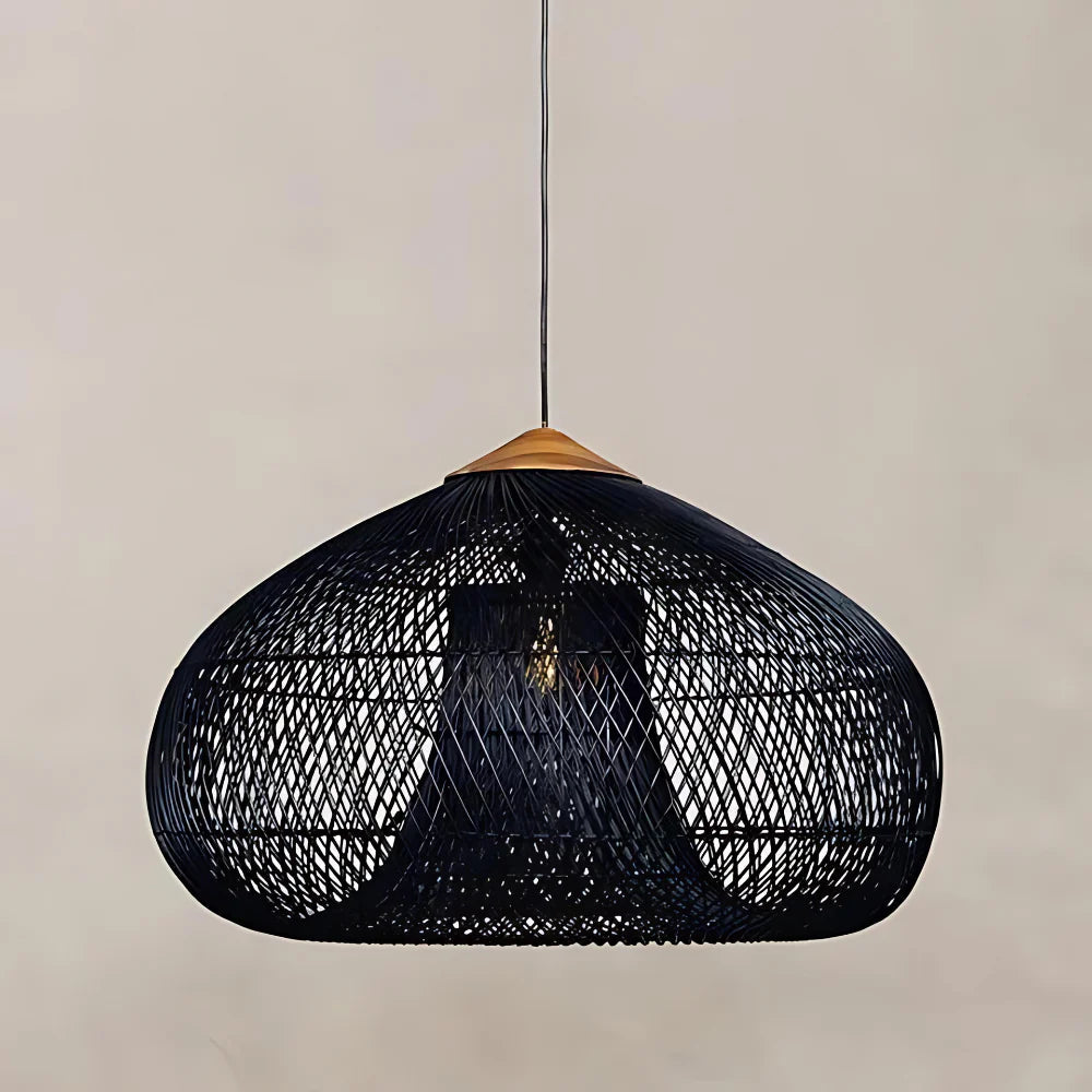 Elegant Handmade Rattan Japandi Pendant Light 4