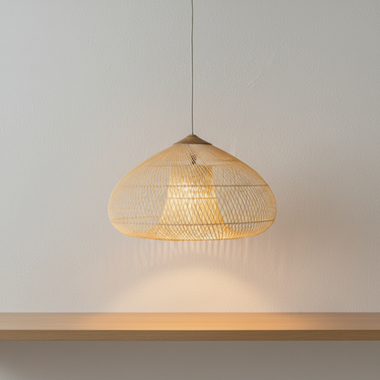 Elegant Handmade Rattan Japandi Pendant Light 6