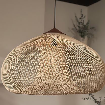 Elegant Handmade Rattan Japandi Pendant Light 7
